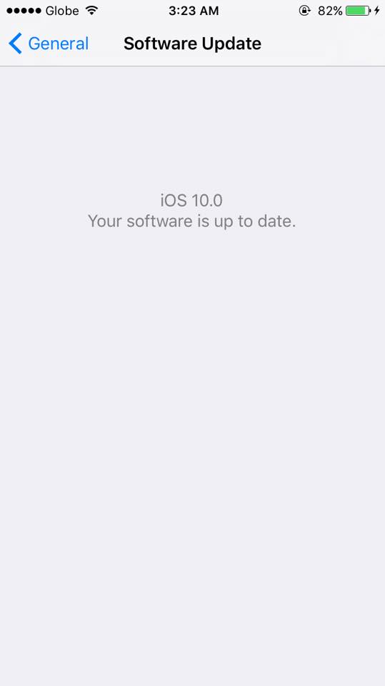 Software iOS 10 Installed