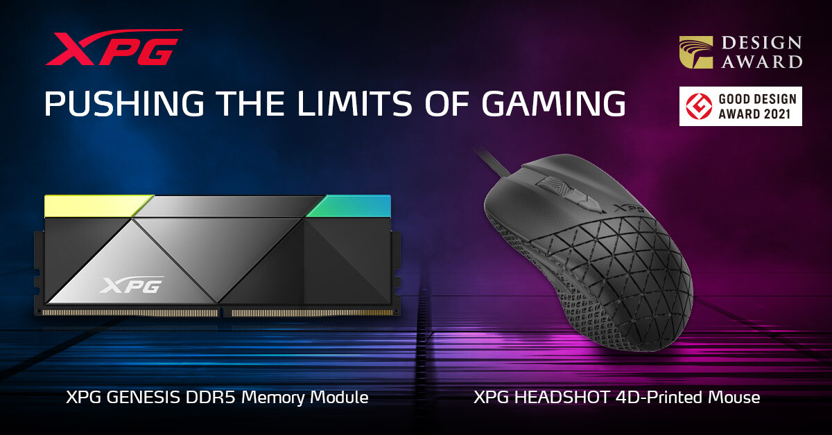 ADATA XPG HEADSHOT 4D-printed Mouse + GENESIS DDR5 Win Design Award -