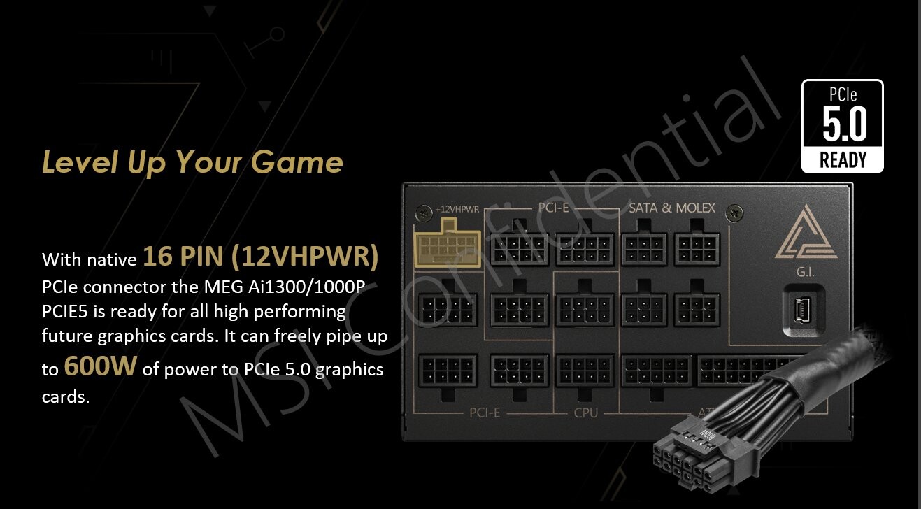 MSI to Release MEG Series Ai1000P/A1300P Power Supplies Optimized to deal with GPU Power Spikes -