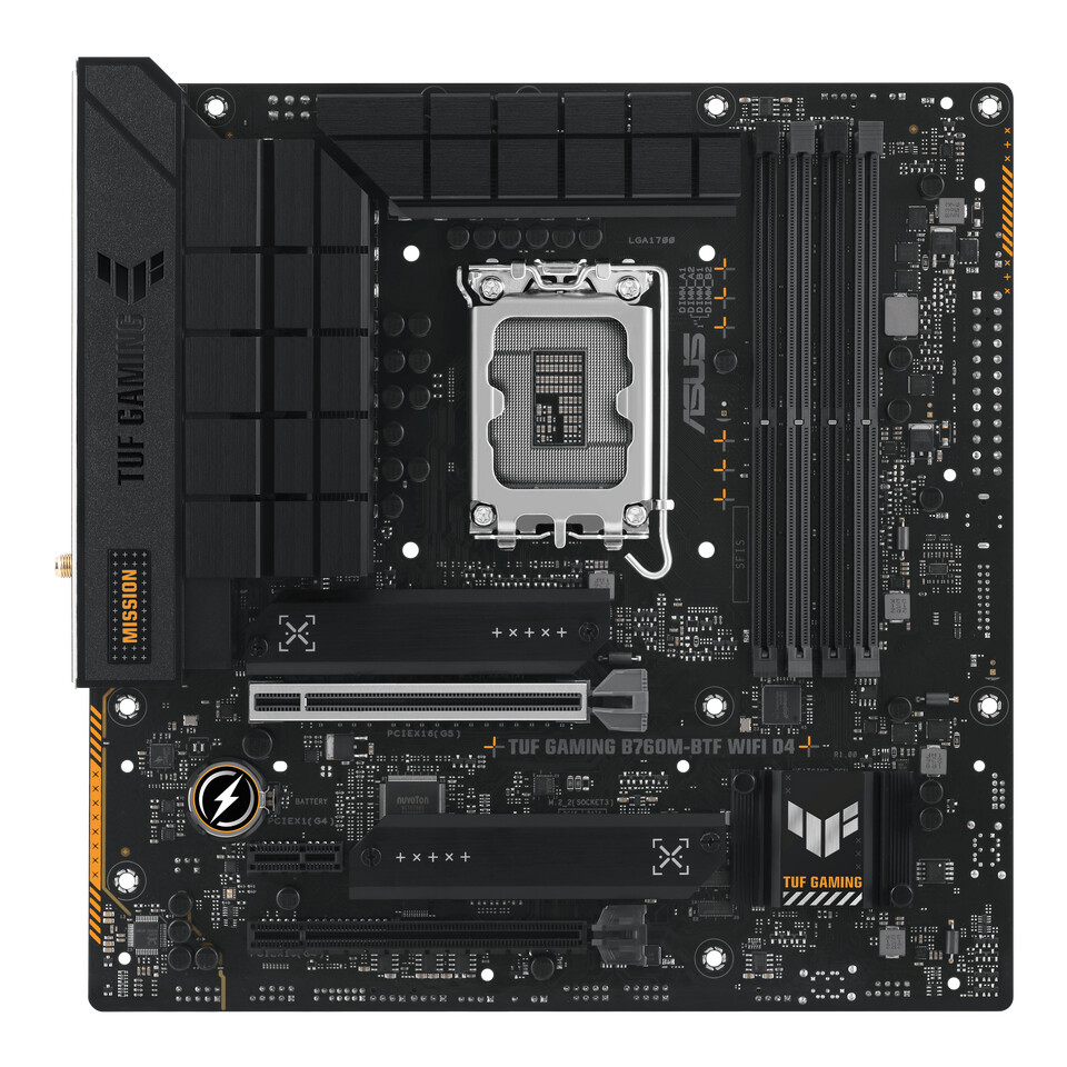 ASUS TUF Gaming B760M-BTF WIFI D4 Motherboard Photos Shows ASUS Using Reverse-Mounted Connectors - returnal