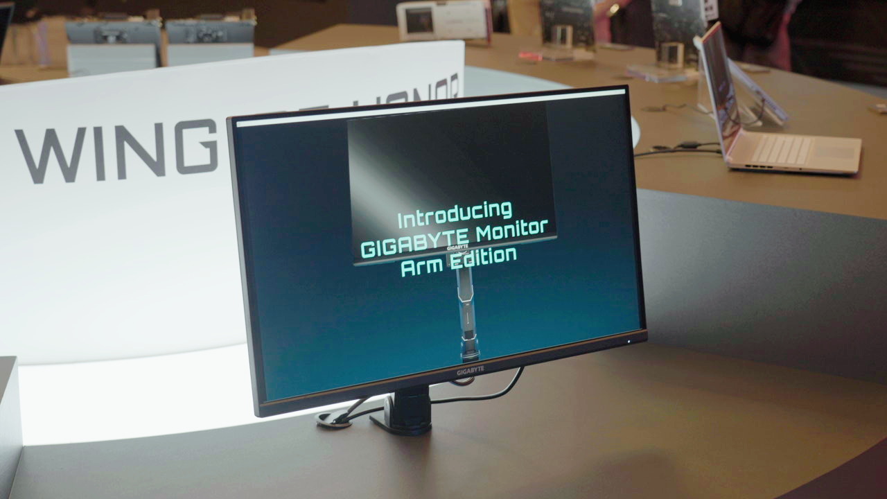 GIGABYTE Aorus Monitor Showcase Features a Triple 4K Screen and Arm Edition Monitors -